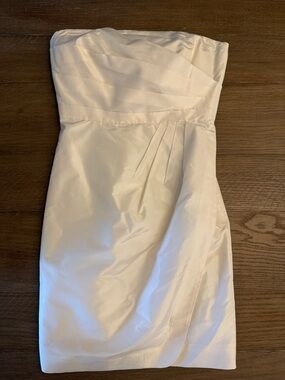 J. Crew Strapless Cream Satin Cocktail Dress